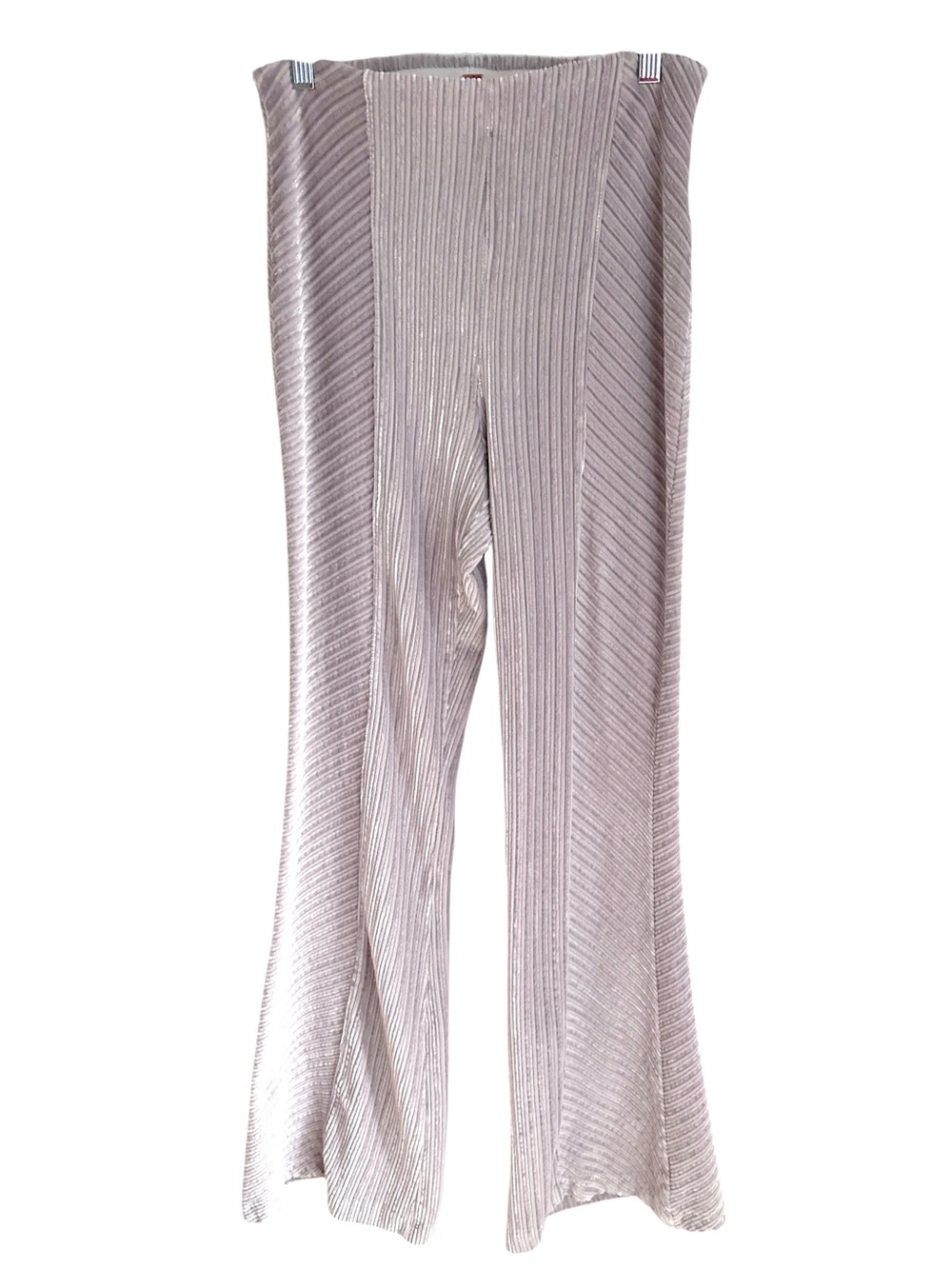 Free People Slim Pull-On Velvet Bell Bottom Pants in Gray Lavender Size Medium